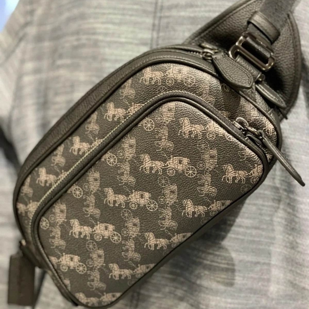 NEW COACH Hitch Belt Bag In Signature Canvas With Horse And Carriage Print $395 - Picture 3 of 13